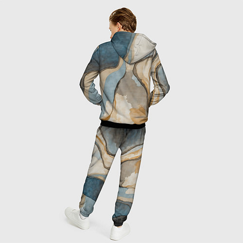 Мужской костюм Абстракция с песком и водой / 3D-Черный – фото 4