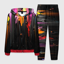 Костюм мужской Разноцветная рельефная краска текстура, цвет: 3D-красный