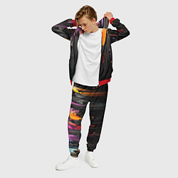 Костюм мужской Разноцветная рельефная краска текстура, цвет: 3D-красный — фото 2