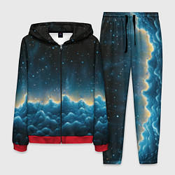Костюм мужской Облака и черное небо текстура, цвет: 3D-красный