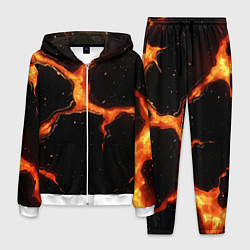 Мужской костюм Оранжевый разлом на черной текстуре