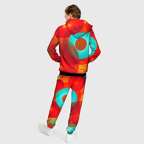 Мужской костюм Оптическая абстракция с кругами / 3D-Черный – фото 4