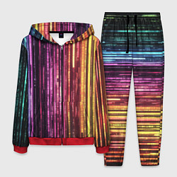 Костюм мужской Неоновый и переливающийся киберпанк узор, цвет: 3D-красный