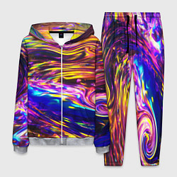 Костюм мужской Неоновые полосы текстура, цвет: 3D-меланж