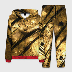 Костюм мужской Золото с черной текстурой, цвет: 3D-красный