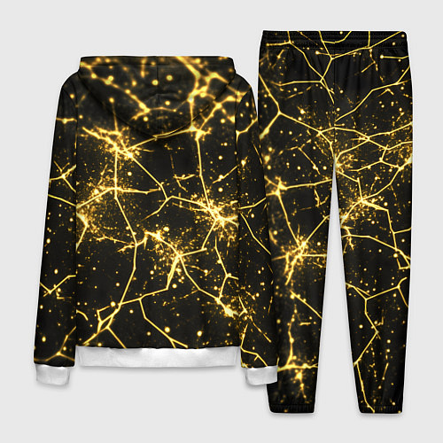 Мужской костюм Золотистые пути на черном / 3D-Белый – фото 2