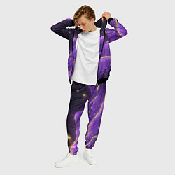 Костюм мужской Фиолетовая текстура с золотыми звездочками, цвет: 3D-черный — фото 2