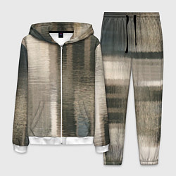 Мужской костюм Размытые серо-бежевые полосы