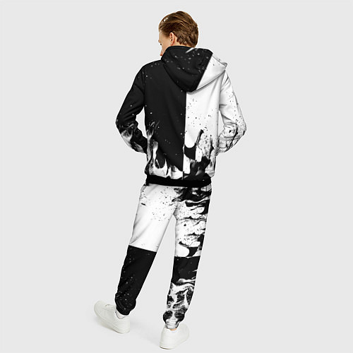 Мужской костюм Nasa черно белый огонь / 3D-Черный – фото 4
