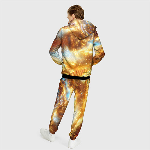 Мужской костюм Блестящая золотая текстура / 3D-Черный – фото 4