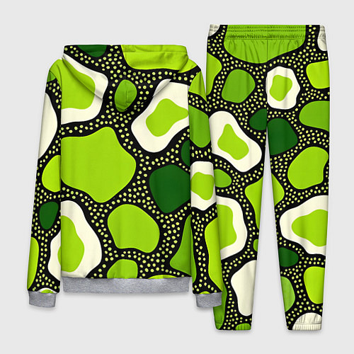Мужской костюм Зеленая абстракция с кругами / 3D-Меланж – фото 2