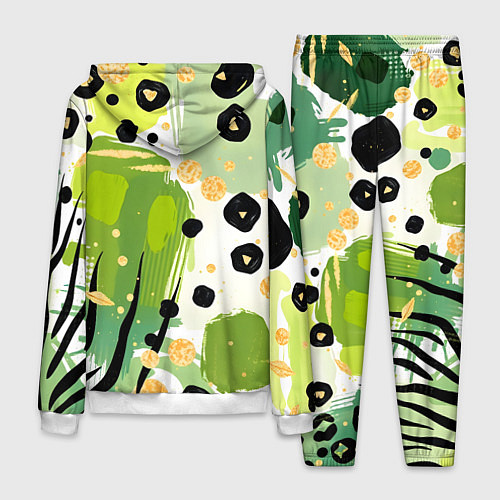 Мужской костюм Зеленый анималистичный паттерн / 3D-Белый – фото 2