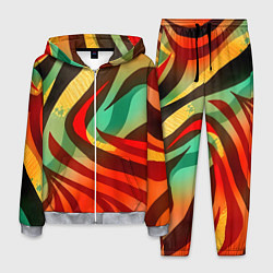 Костюм мужской Жаркая полосатая абстракция, цвет: 3D-меланж