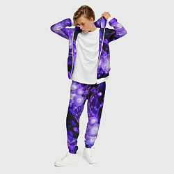 Костюм мужской Силуэты цветов на темном фоне - фиолетовое свечени, цвет: 3D-белый — фото 2
