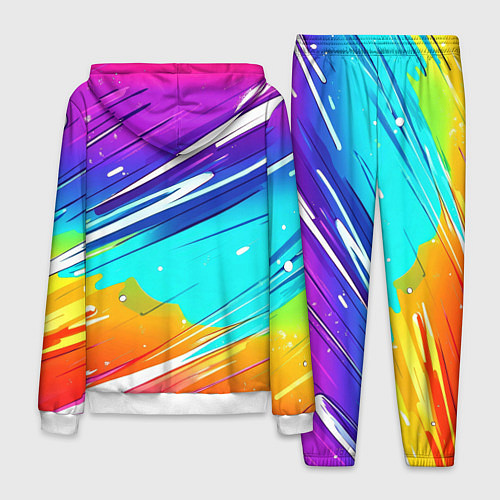 Мужской костюм Радужные брызги краски текстура / 3D-Белый – фото 2