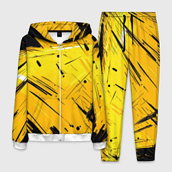 Костюм мужской Желтая краска на черном фоне, цвет: 3D-белый