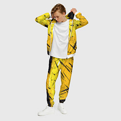 Костюм мужской Желтая краска на черном фоне, цвет: 3D-белый — фото 2