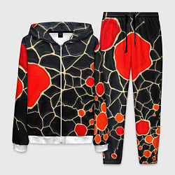 Мужской костюм Красная абстракция на черном лаке