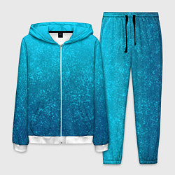 Костюм мужской Лазурный голубой текстурный градиент, цвет: 3D-белый
