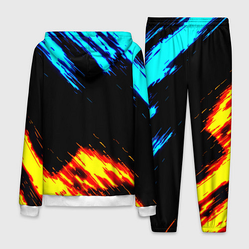 Мужской костюм Monster energy текстура огненная / 3D-Белый – фото 2