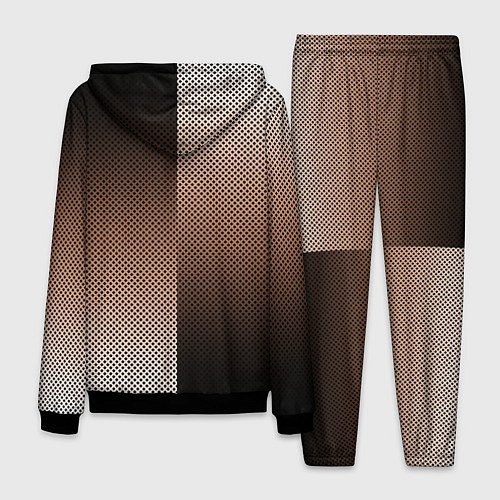 Мужской костюм Чёрно-коричневый текстурный градиент пополам / 3D-Черный – фото 2