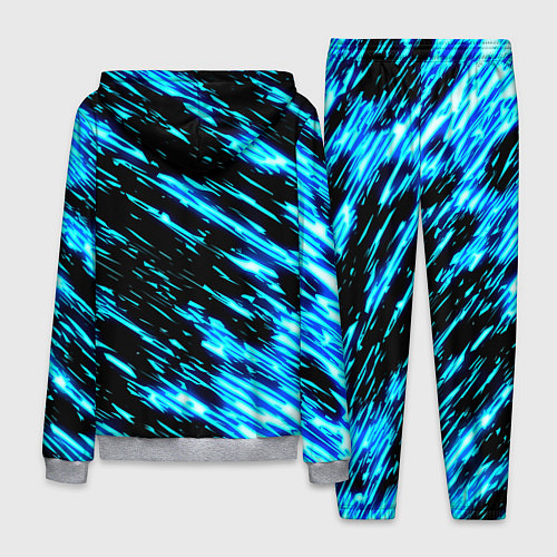 Мужской костюм Monster energy штрихи голубых неоновых красок / 3D-Меланж – фото 2