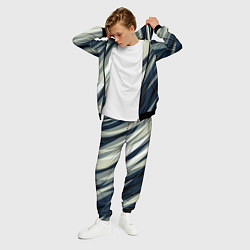 Костюм мужской Синий с оливковым диагональные полосы, цвет: 3D-черный — фото 2