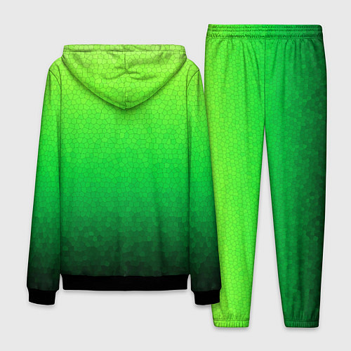 Мужской костюм Градиент мозаика зелёный в тёмный / 3D-Черный – фото 2