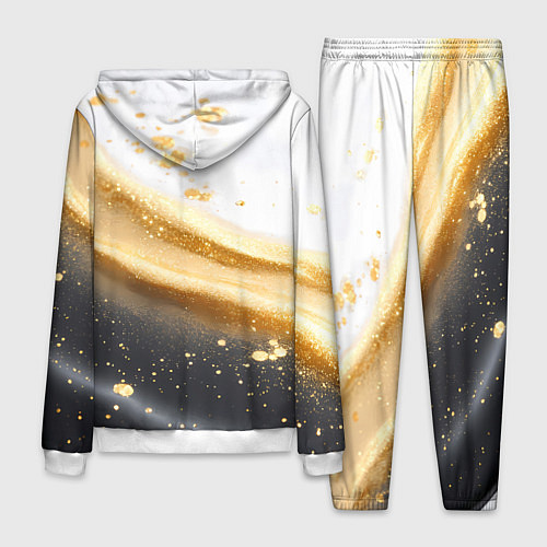 Мужской костюм Черно-золотая текстура на белом / 3D-Белый – фото 2