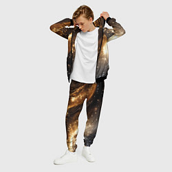 Костюм мужской Блестящая текстура кофейного цвета, цвет: 3D-черный — фото 2