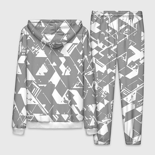 Мужской костюм Светлый серый геометричный паттерн / 3D-Белый – фото 2