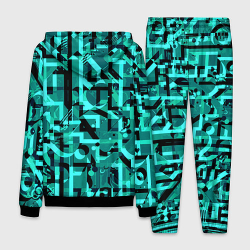 Мужской костюм Неоновый голубой объёмный эффект / 3D-Черный – фото 2