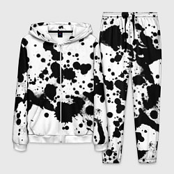 Костюм мужской Брызги черной краски, цвет: 3D-белый