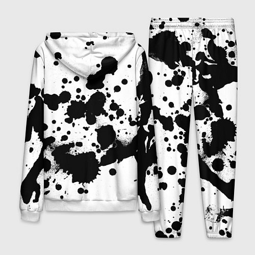 Мужской костюм Брызги черной краски / 3D-Белый – фото 2