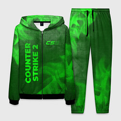 Костюм мужской Counter Strike 2 - green gradient вертикально, цвет: 3D-черный
