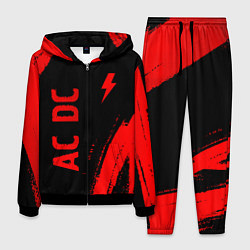 Костюм мужской AC DC - red gradient вертикально, цвет: 3D-черный