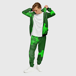 Костюм мужской Honda - green gradient вертикально, цвет: 3D-черный — фото 2