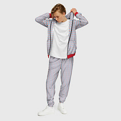 Костюм мужской Красно-синие фигуры на белом фоне, цвет: 3D-красный — фото 2