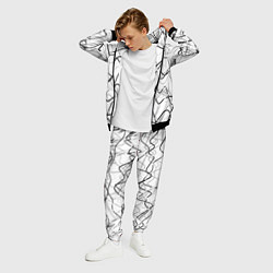 Костюм мужской Белый с серыми волнистыми полосами, цвет: 3D-черный — фото 2