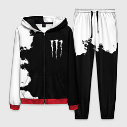 Костюм мужской Monster energy краски белые, цвет: 3D-красный