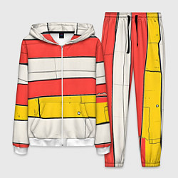 Костюм мужской Красные полоски, цвет: 3D-белый