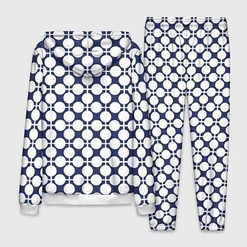 Мужской костюм Серо-белый узор в клетку и горох ретро / 3D-Белый – фото 2