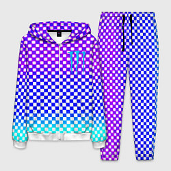 Костюм мужской Monster шахматная клетка градиент, цвет: 3D-белый