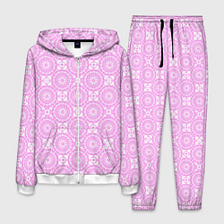 Мужской костюм Бело розовый ажурный кружевной узор