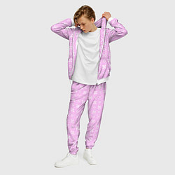 Костюм мужской Бело розовый ажурный кружевной узор, цвет: 3D-белый — фото 2