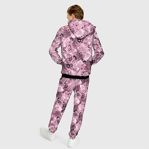 Мужской костюм Розовые лабубы паттерн / 3D-Черный – фото 4