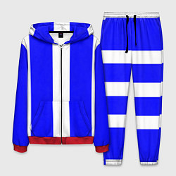 Костюм мужской Color white blue line, цвет: 3D-красный