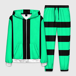 Костюм мужской Color turquoise black line, цвет: 3D-белый