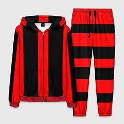 Костюм мужской Color black red lines, цвет: 3D-красный