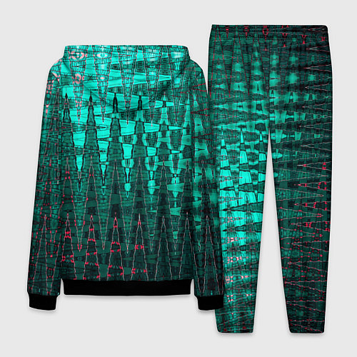 Мужской костюм Нефритовый зелёный абстракция / 3D-Черный – фото 2
